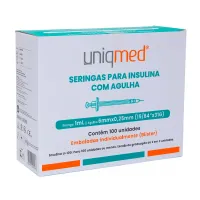 Imagem de Seringa Para Insulina 1ml Com Agulha 6mm 31G - UNIQMED